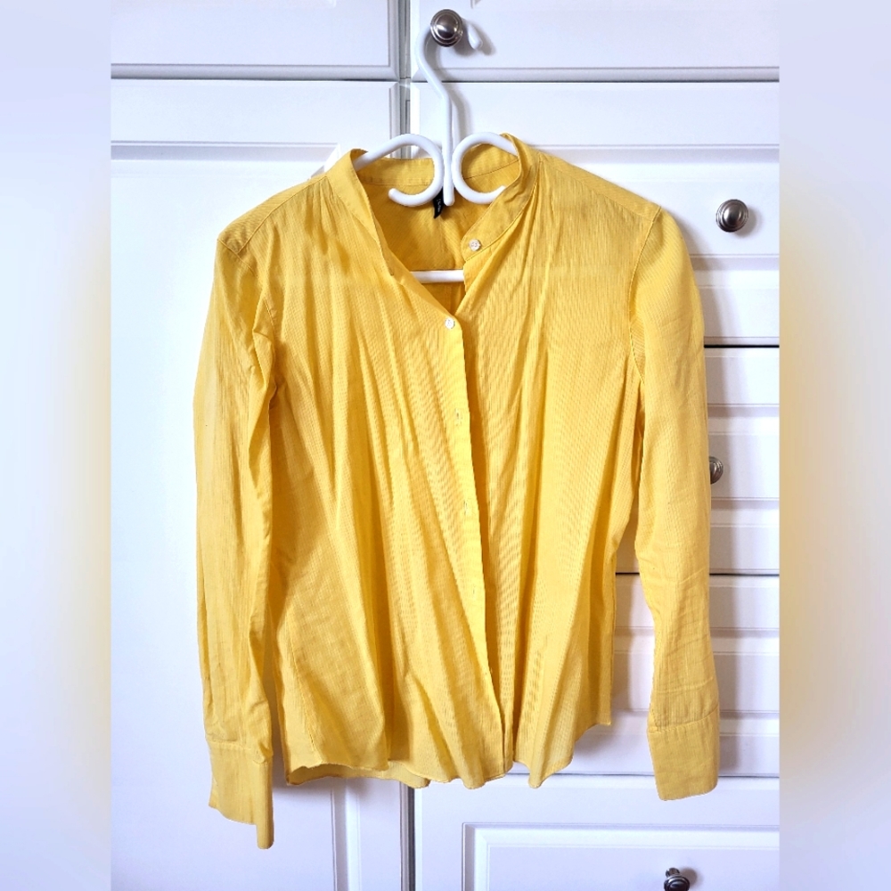 J crew yellow mandarin collar short size medium (although there is no size tag)